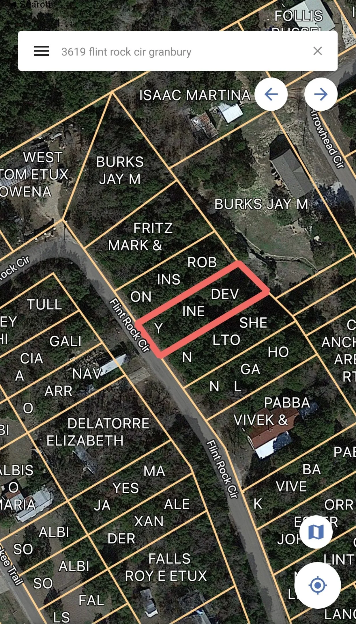 Parcel Map. Illustrating property boundaries and owner details for the specified address