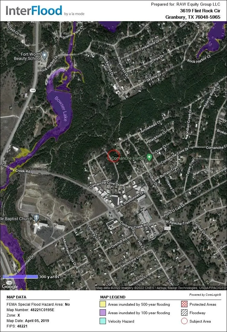 InterFlood Report. Detailing flood hazard information for the property