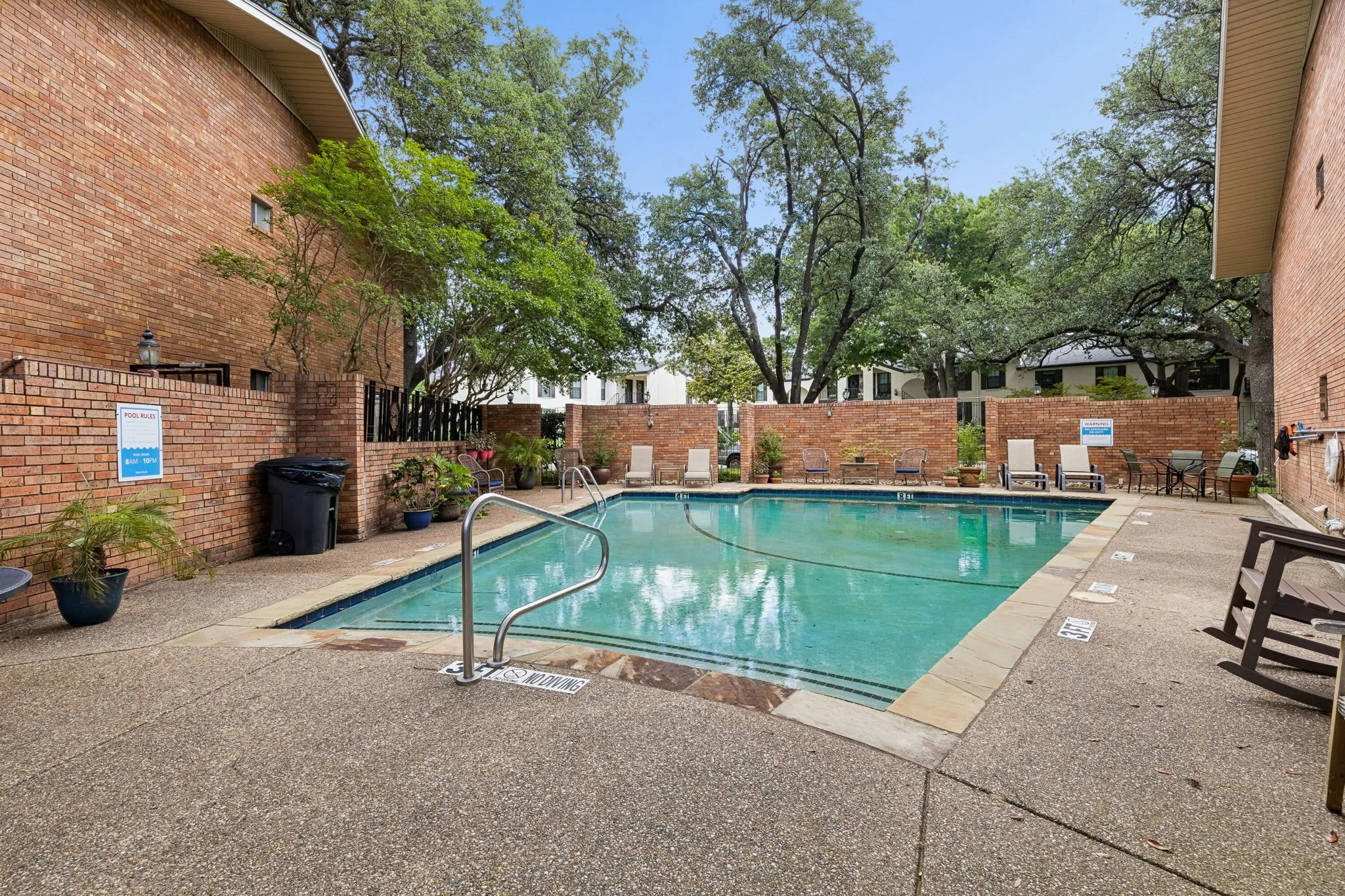 Take a dip in the sparkling community pool just steps away.