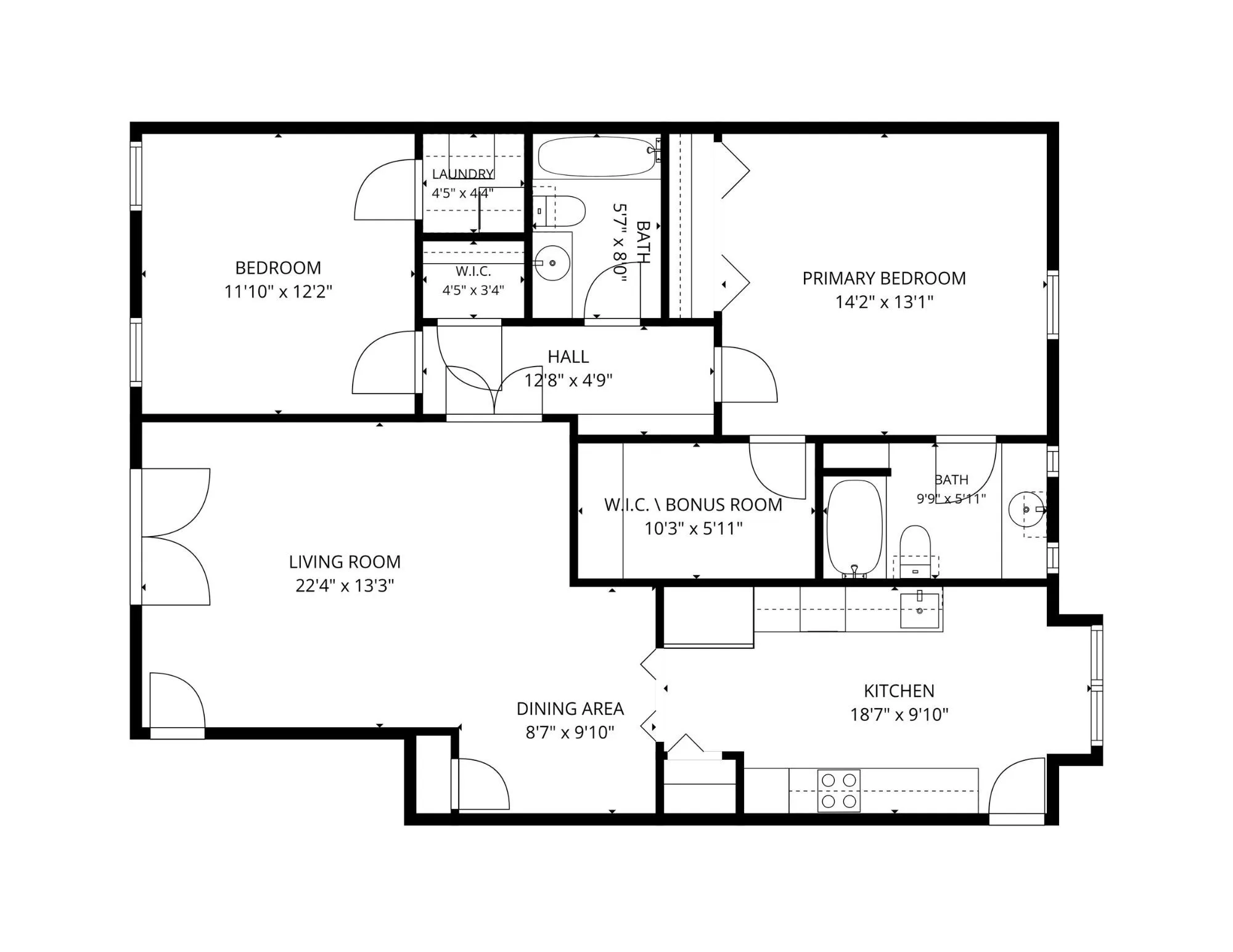 Spacious first-floor floorplan offers an easy, single-level layout.