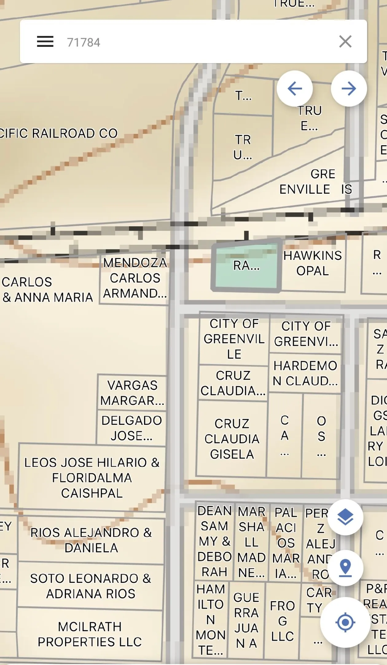 Property Parcel Map. Displaying individual property ownership and geographical boundaries