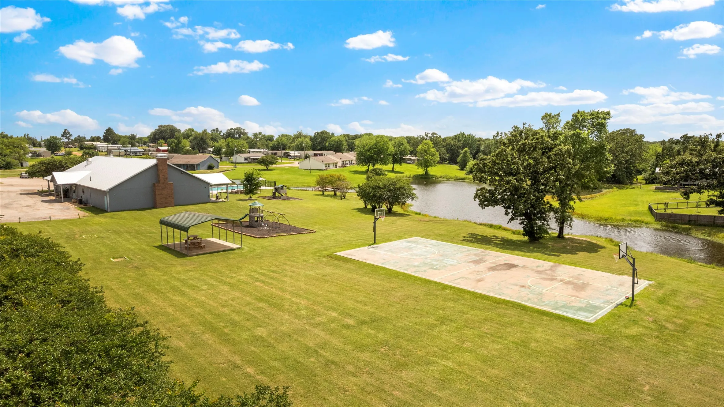 Club House-Basketball Court- stocked Pond- Picnic Area- Playground