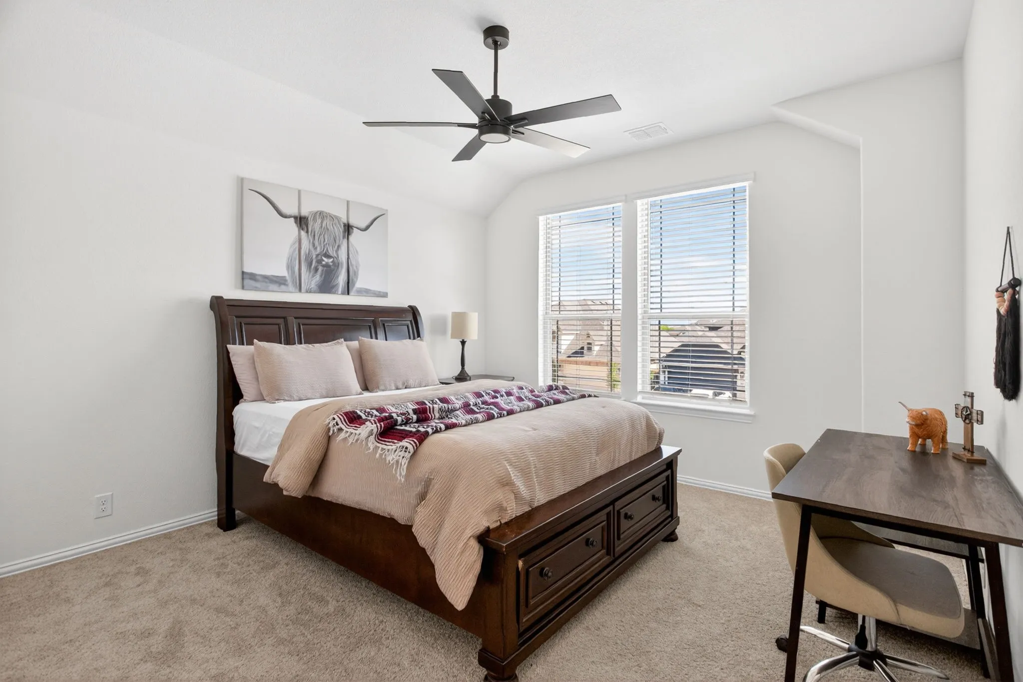 Upstairs bedroom with pretty views.