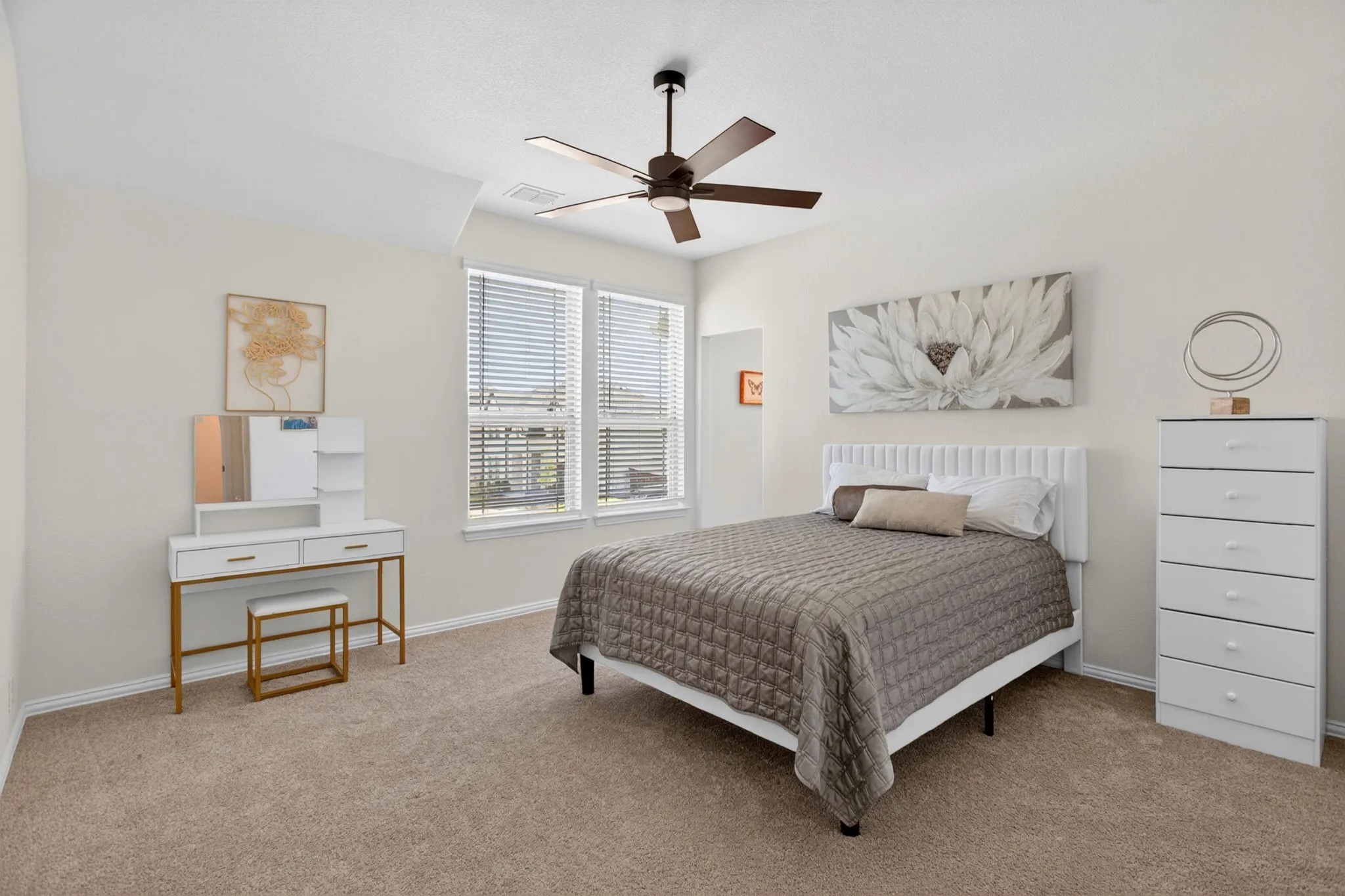 Another upstairs bedroom connecting to a Jack and Jill bathroom.