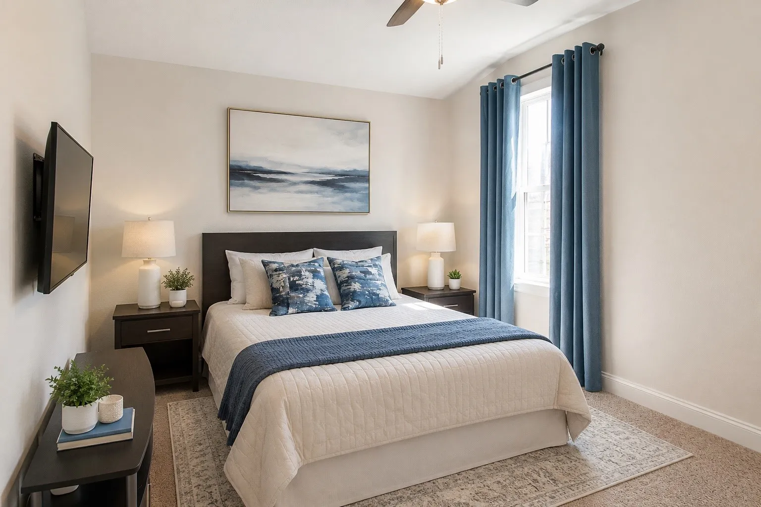 virtually staged guest room