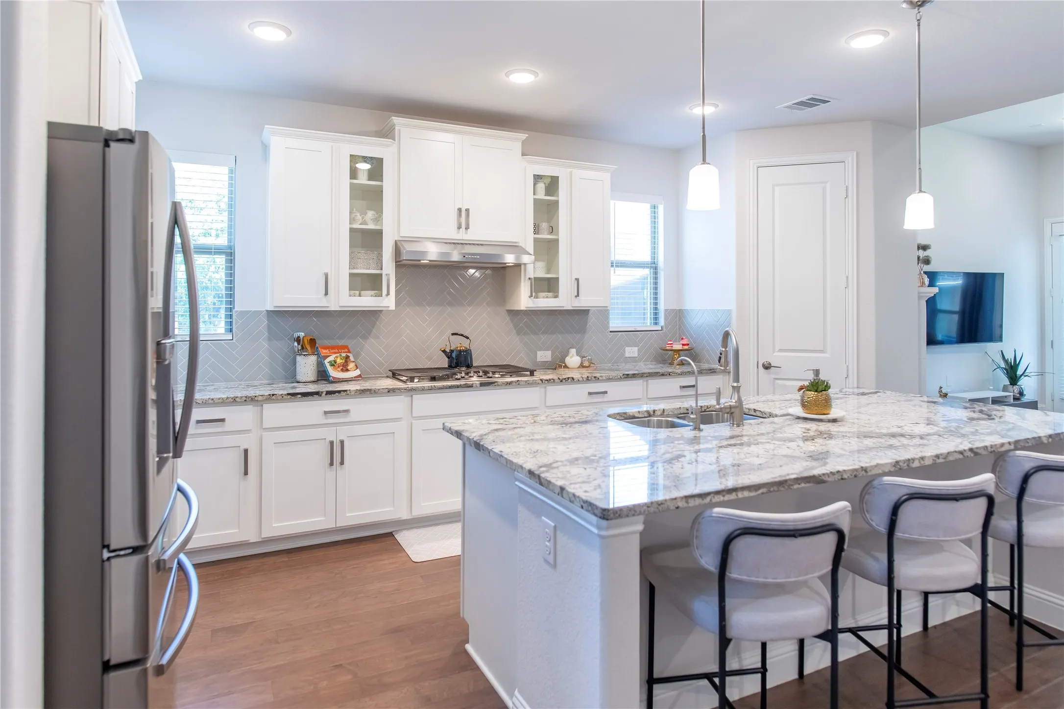 Herringbone backsplash