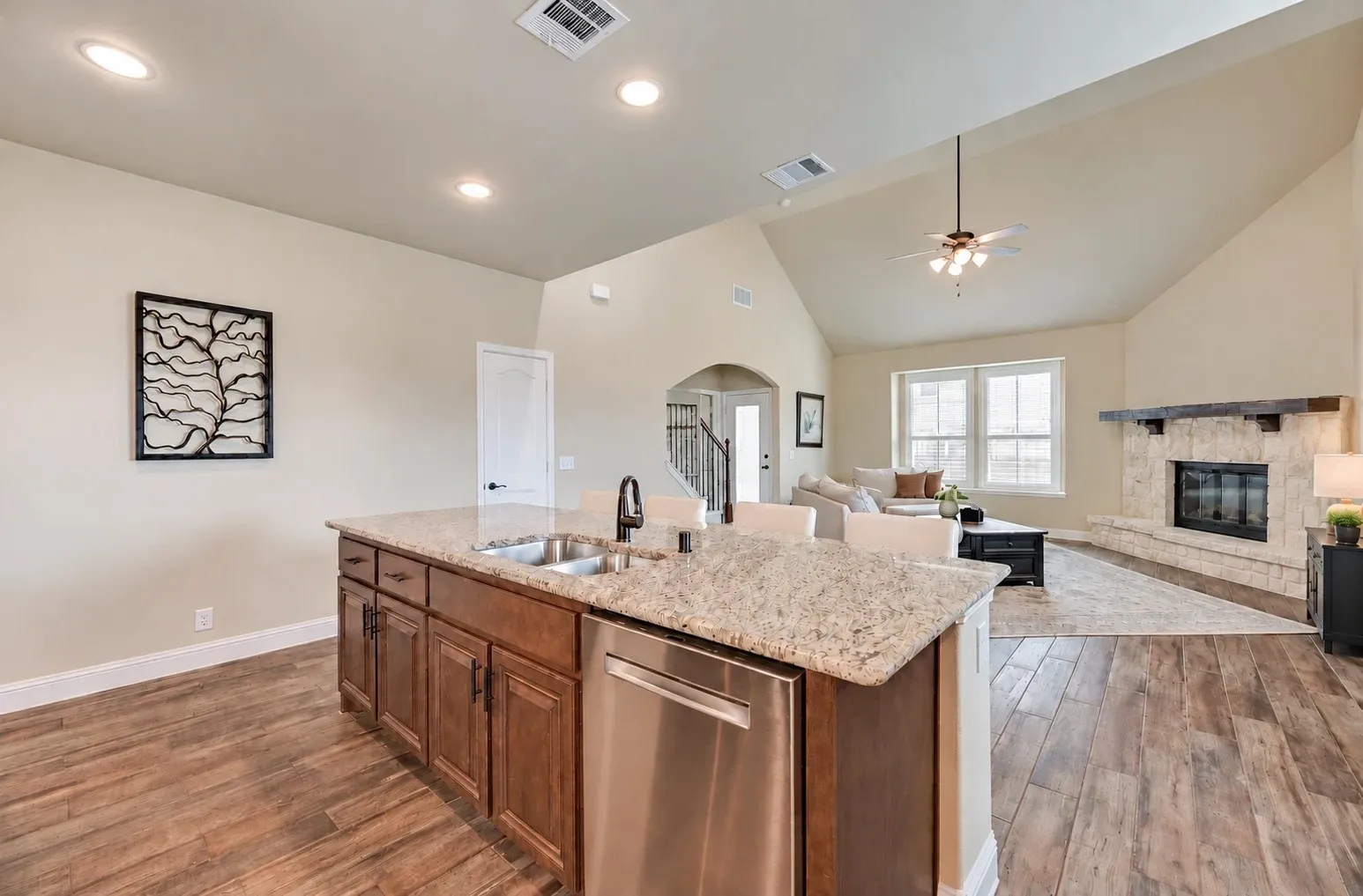 Kitchen Partial Angled View - The White Door In this Photo is the Very Good Sized Walk In Pantry