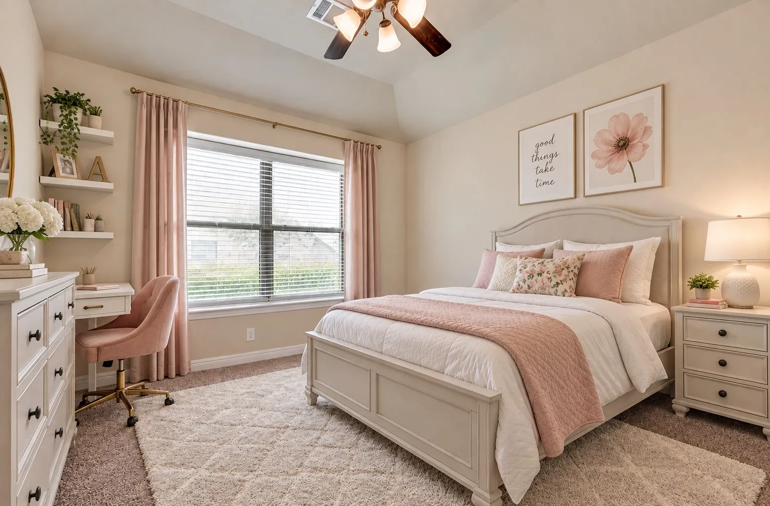 This is Bedroom 2 - upstairs - it has the window seat, nice walk in closet, 2 inch Wood Faux Blinds, and Raised Ceilings
