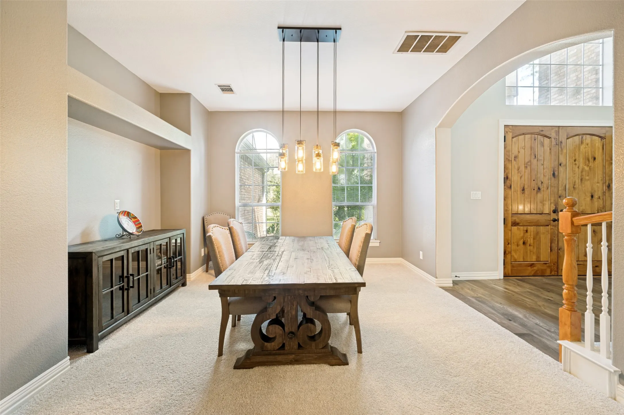 Formal dining room with inset for china cabinet or piece of furniture