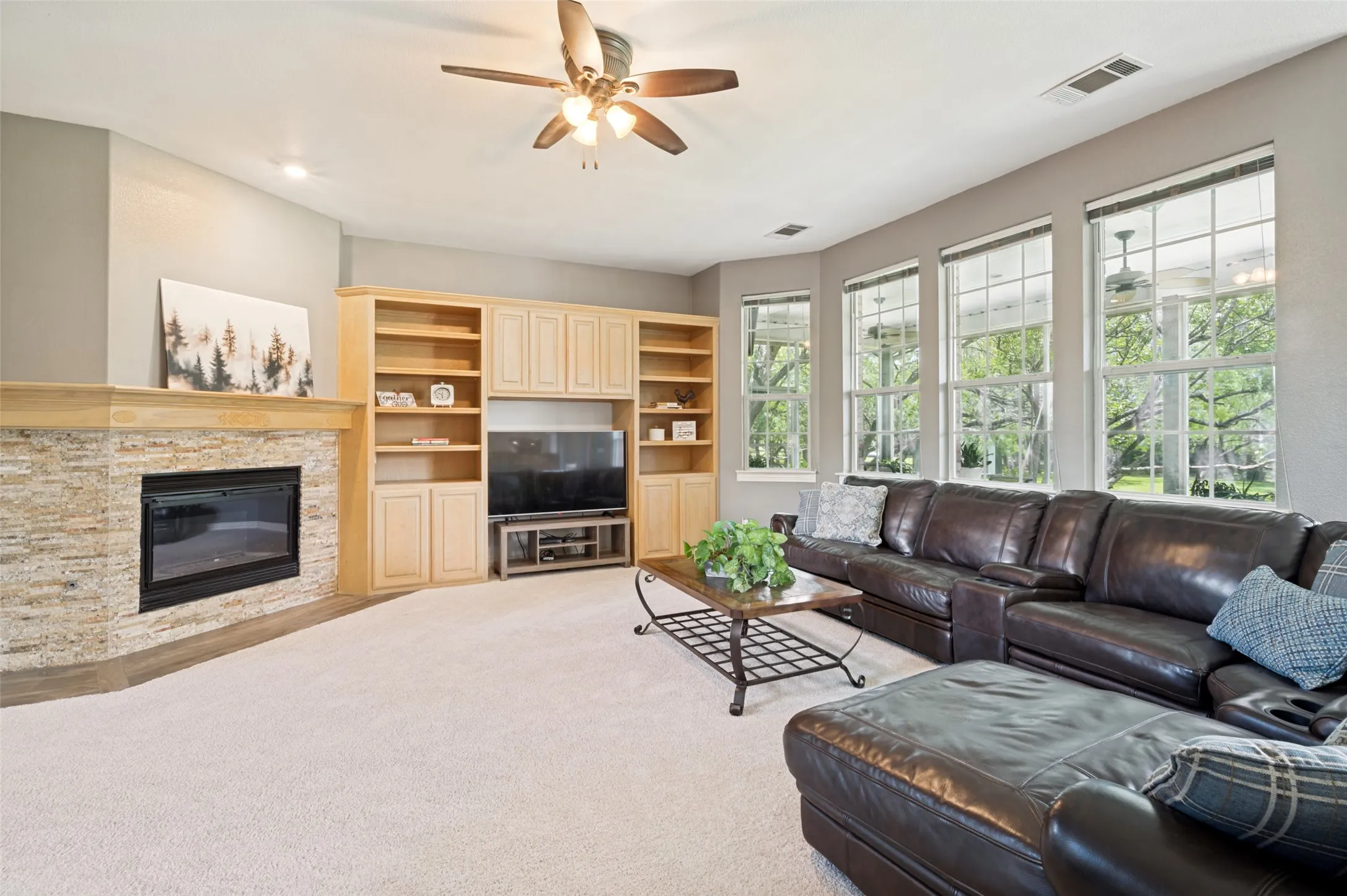 Family room and fireplace for those cold winter evenings