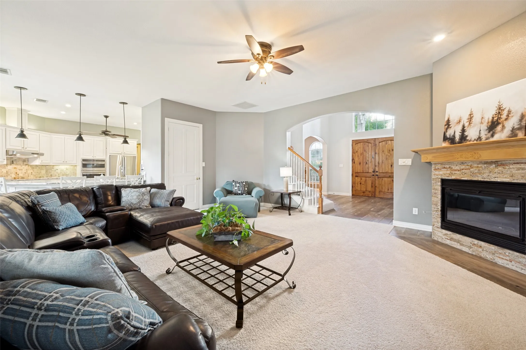 Family room is open to kitchen and breakfast room