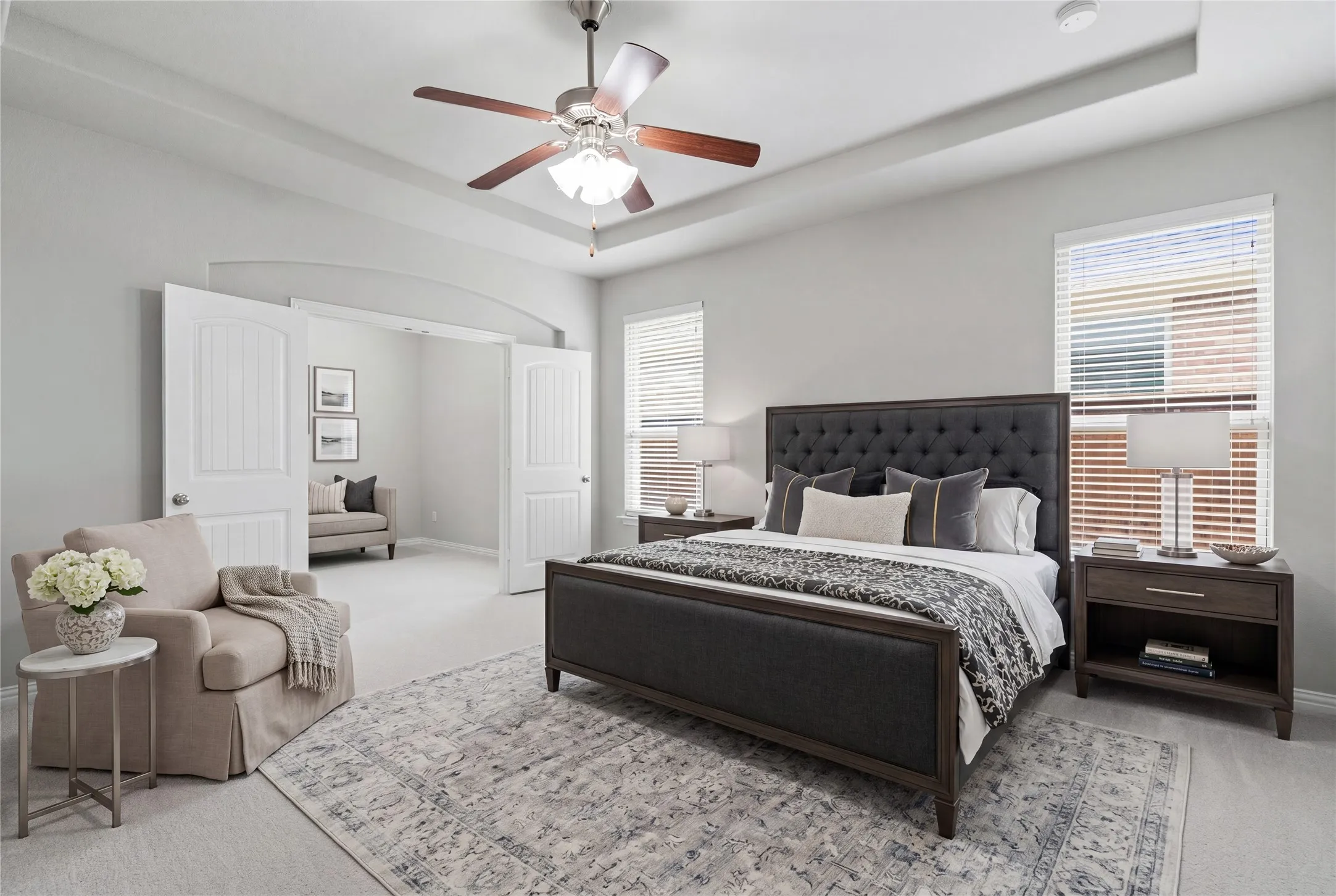 Virtually Staged primary with adjacent flex or 4th bdrm.