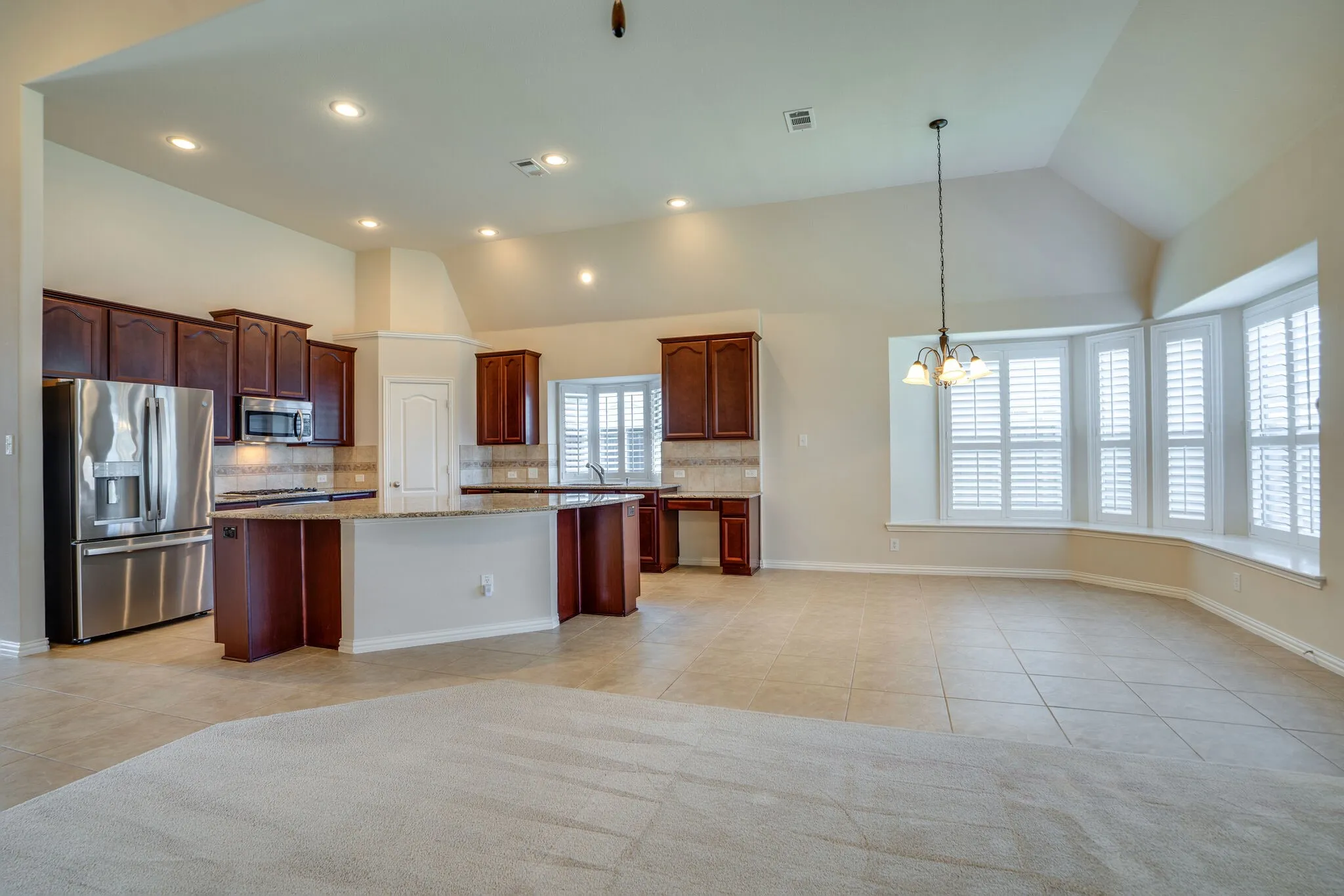 Kitchen is open to family room