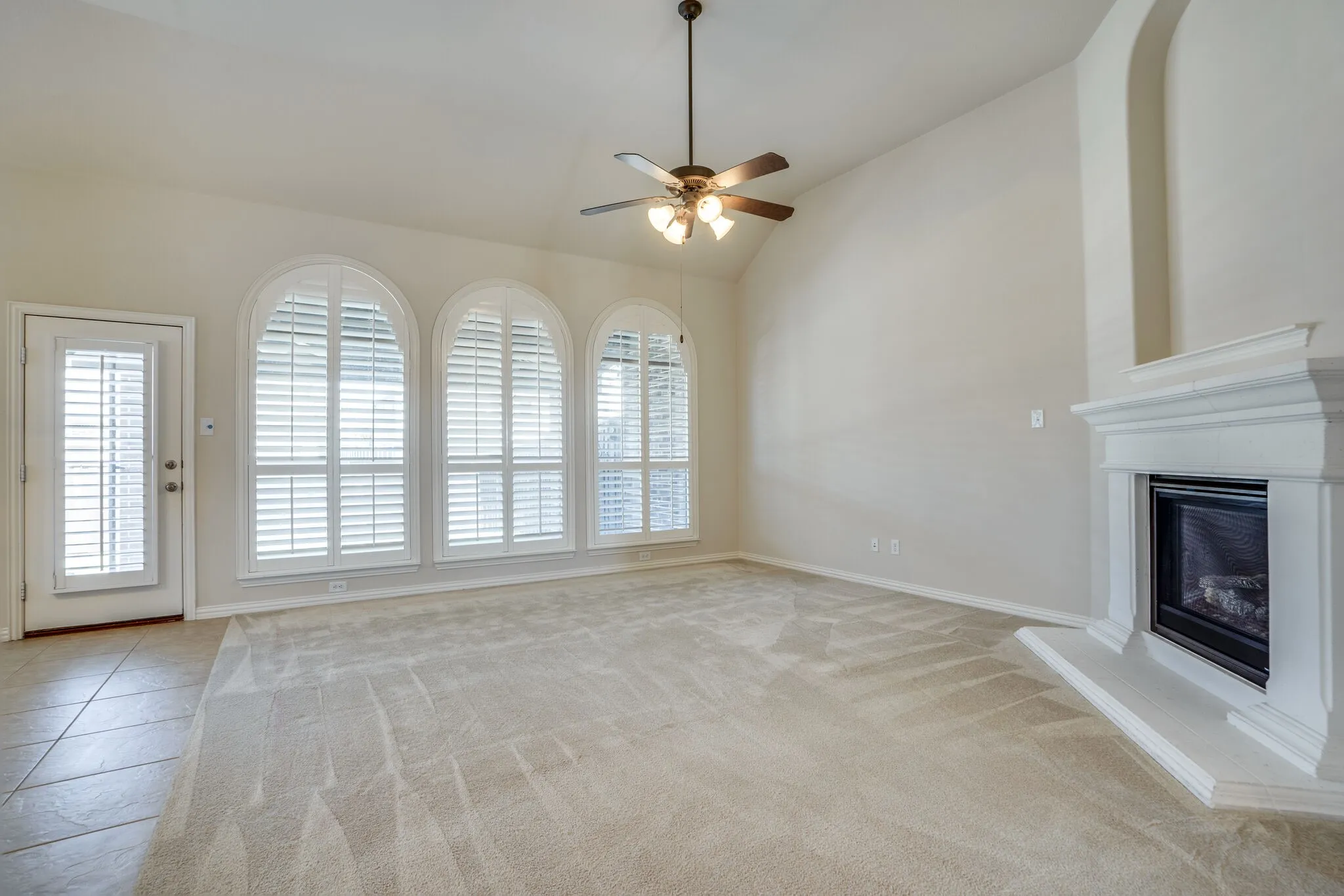 Spacious Family Room with cozy fireplace