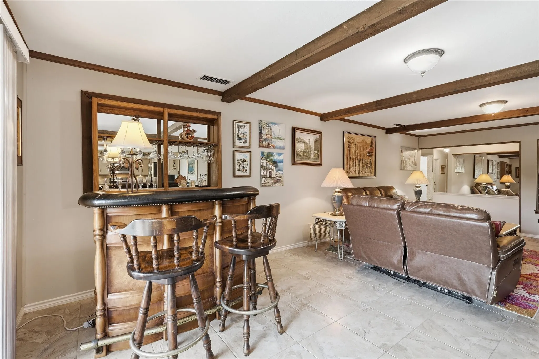 The open floor plan is perfect for friends to gather