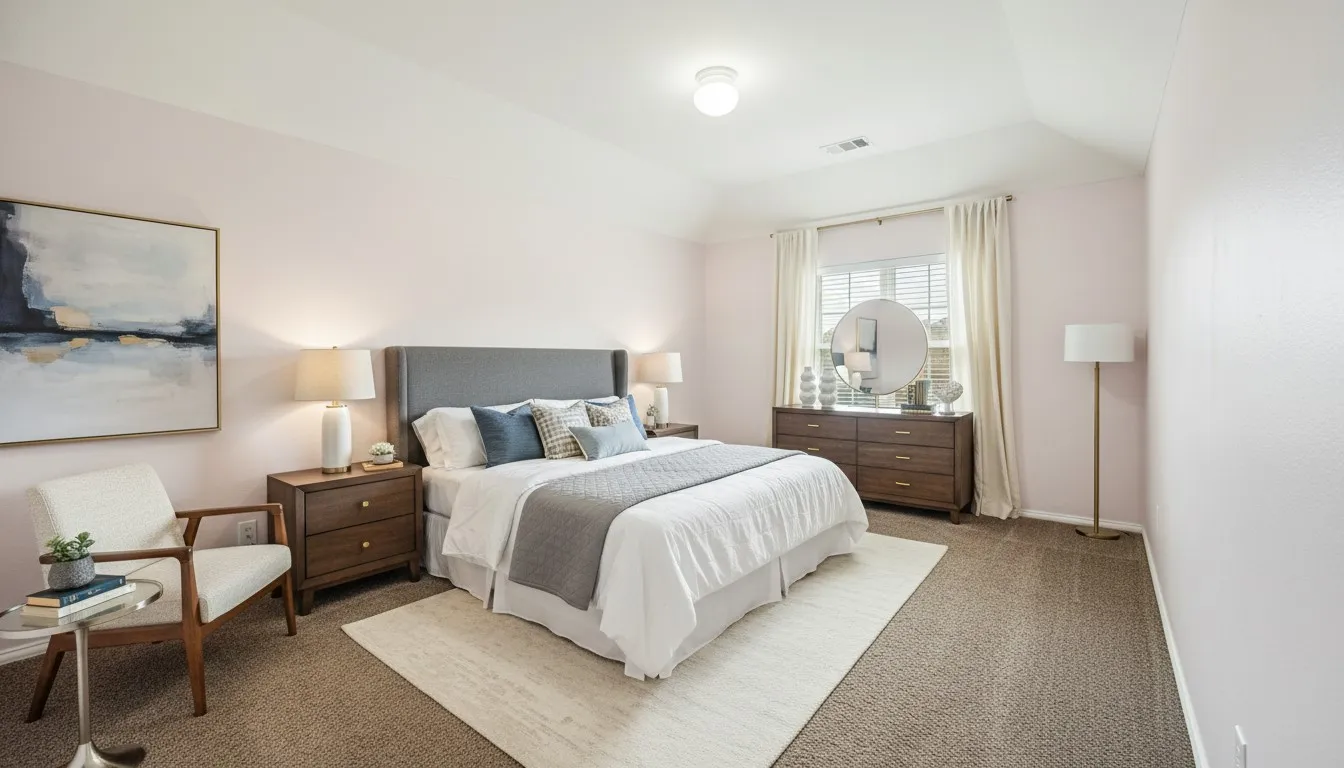 Virtually staged bedroom