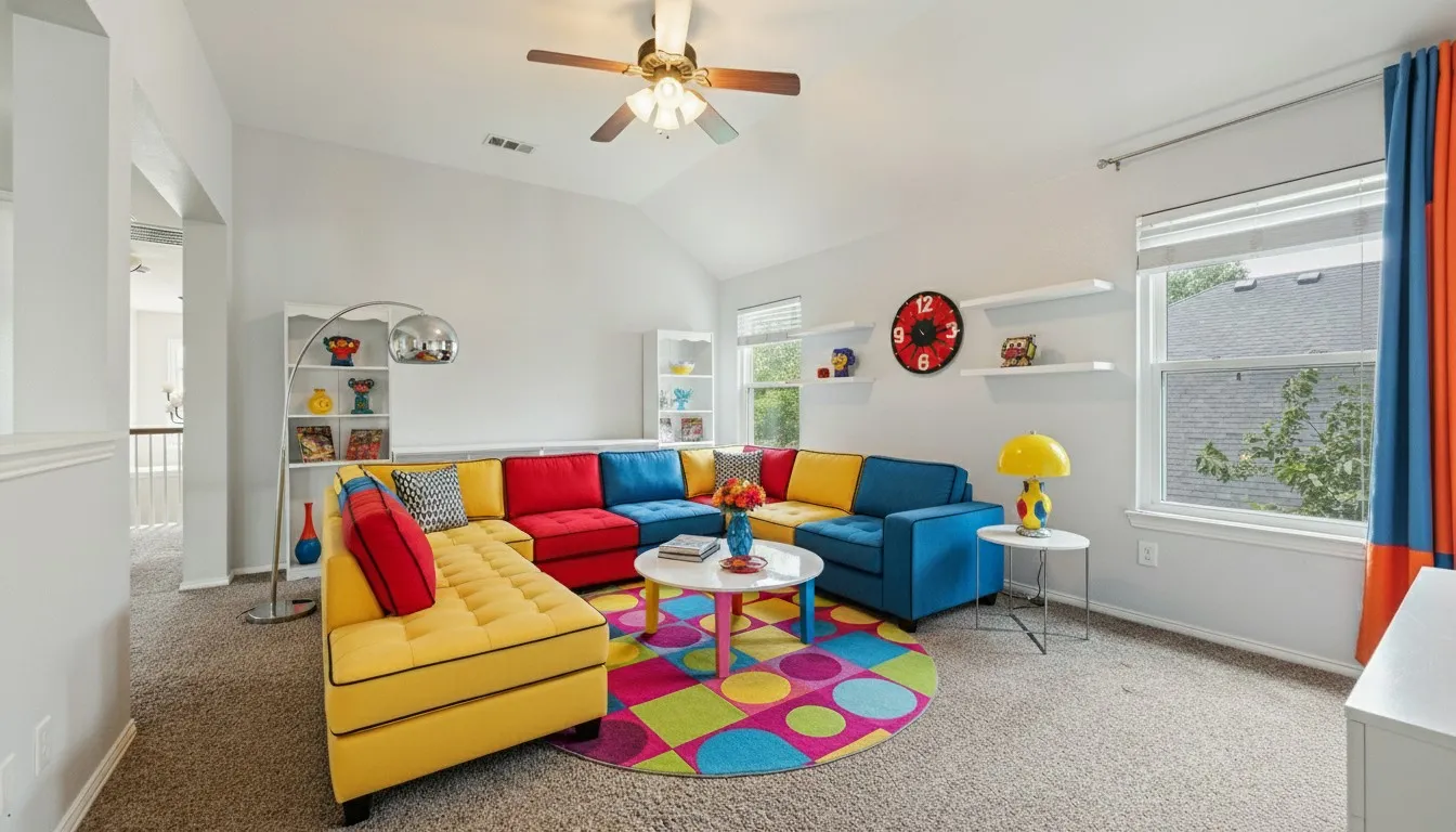 Virtually staged living room