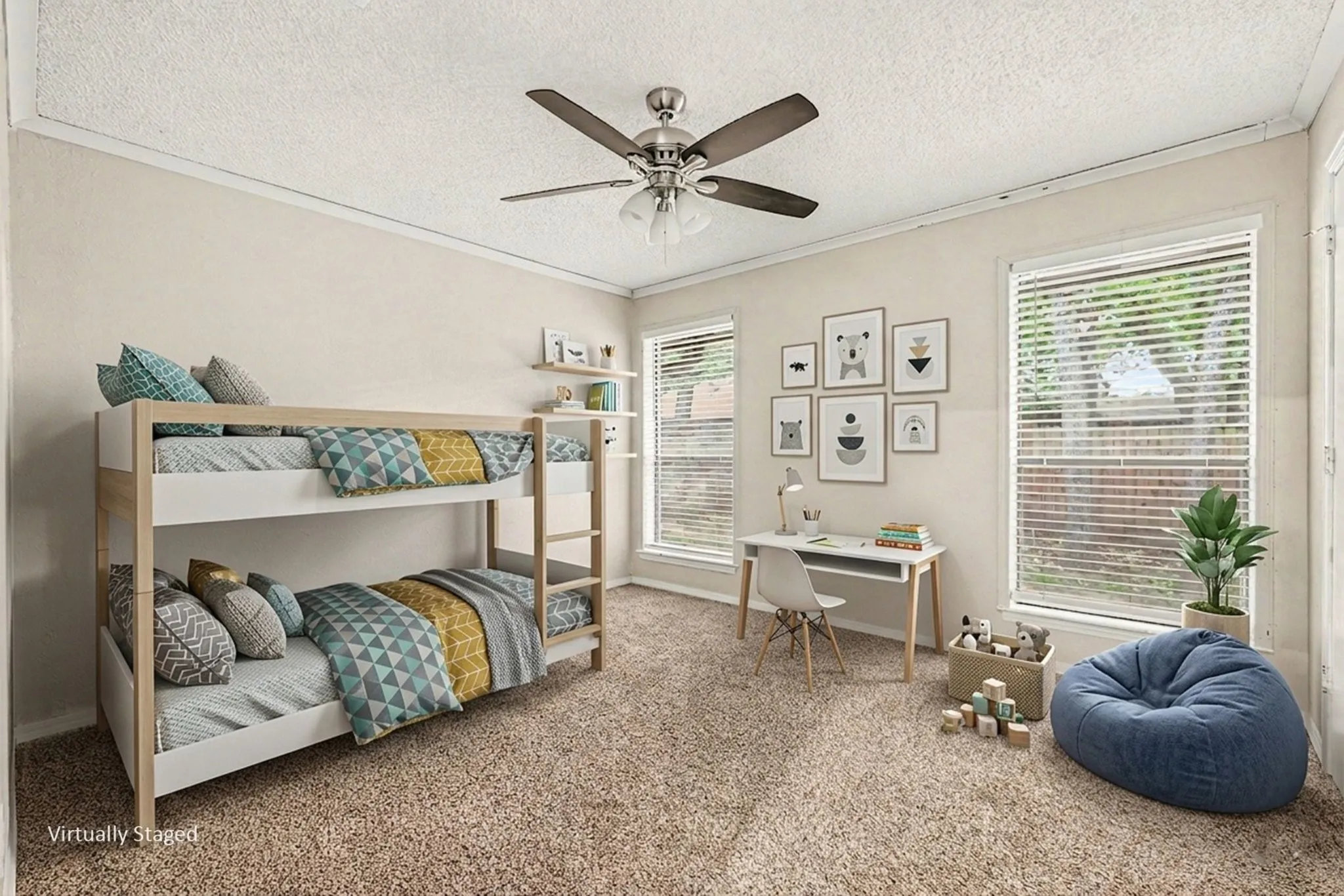 Virtually staged bedroom #3