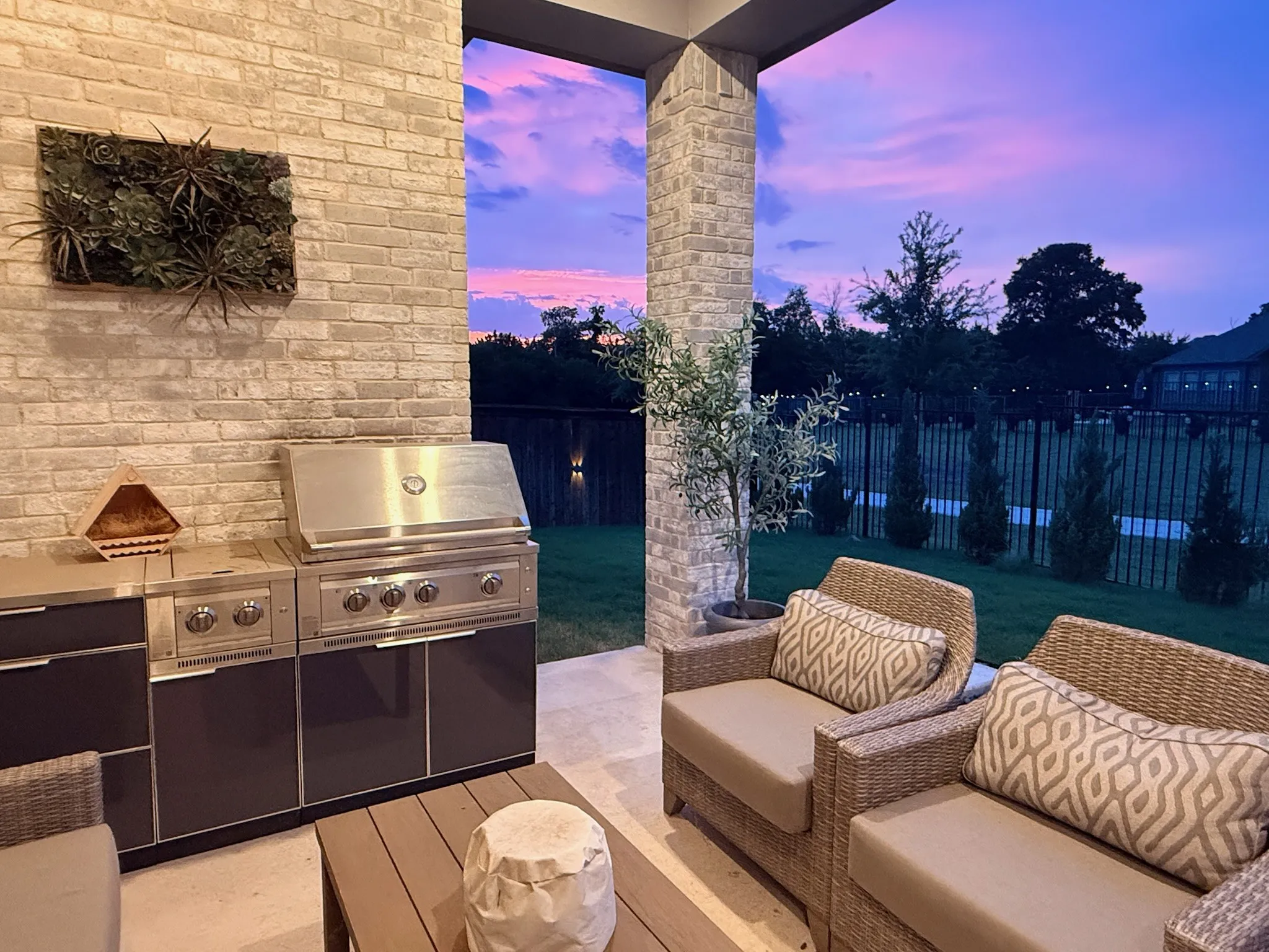 Covered patio with TV connections