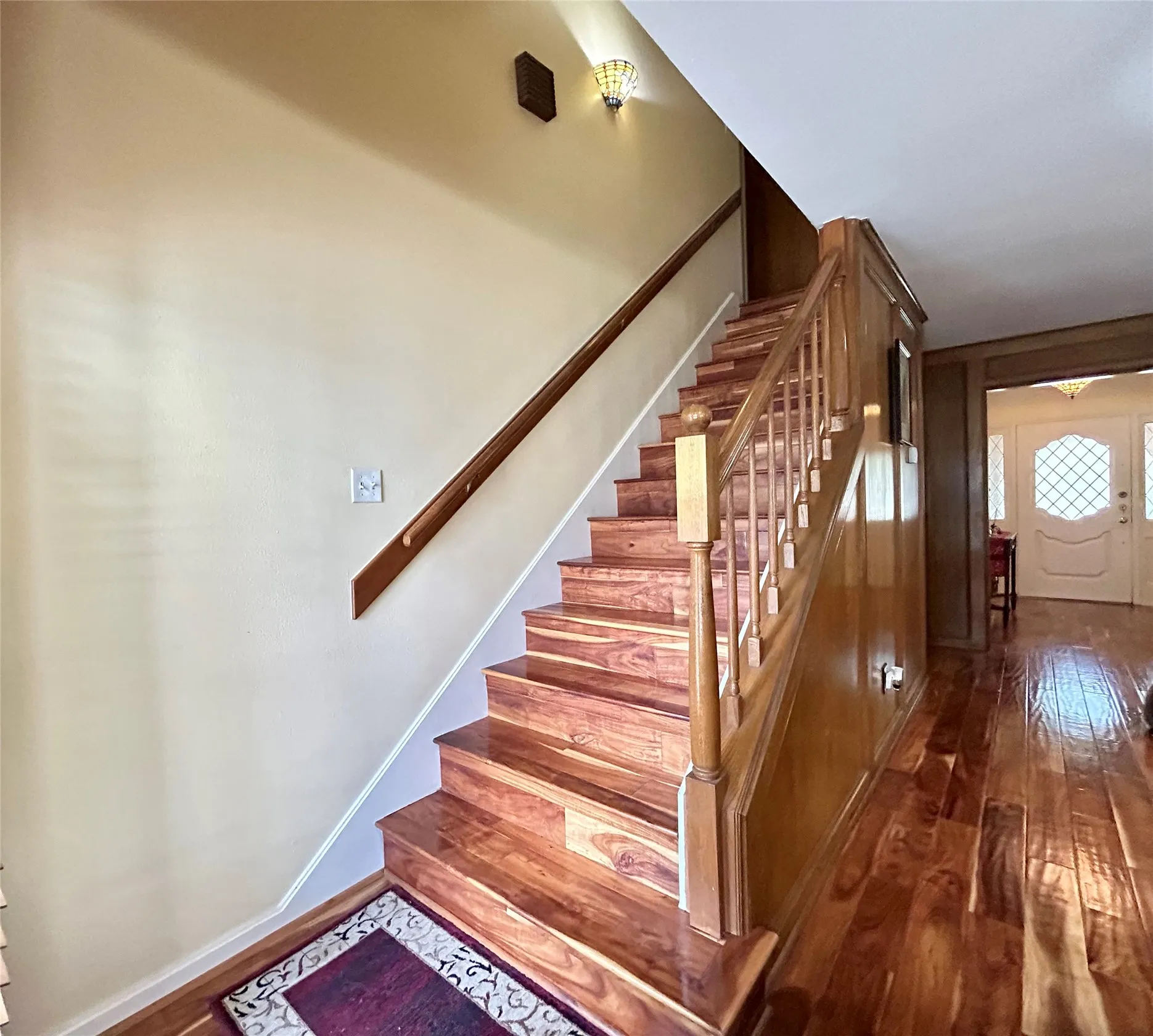 Mahogony wood staircase!