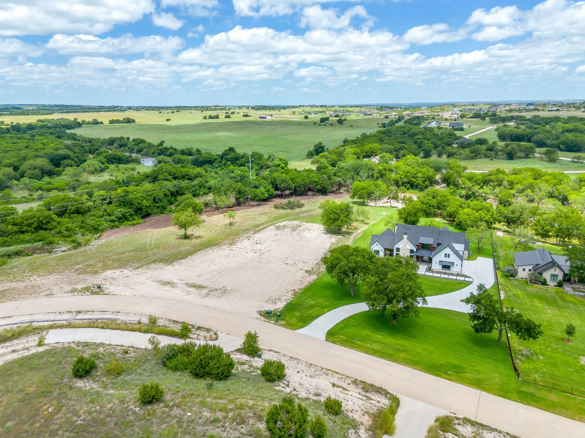 Aerial view of lot