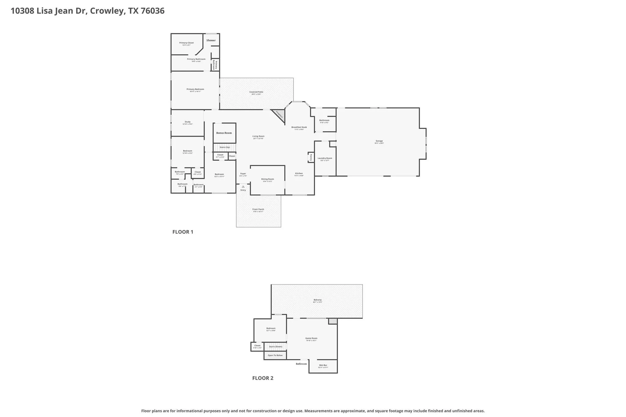 See MLS documents for Floor 1 and Floor 2 larger