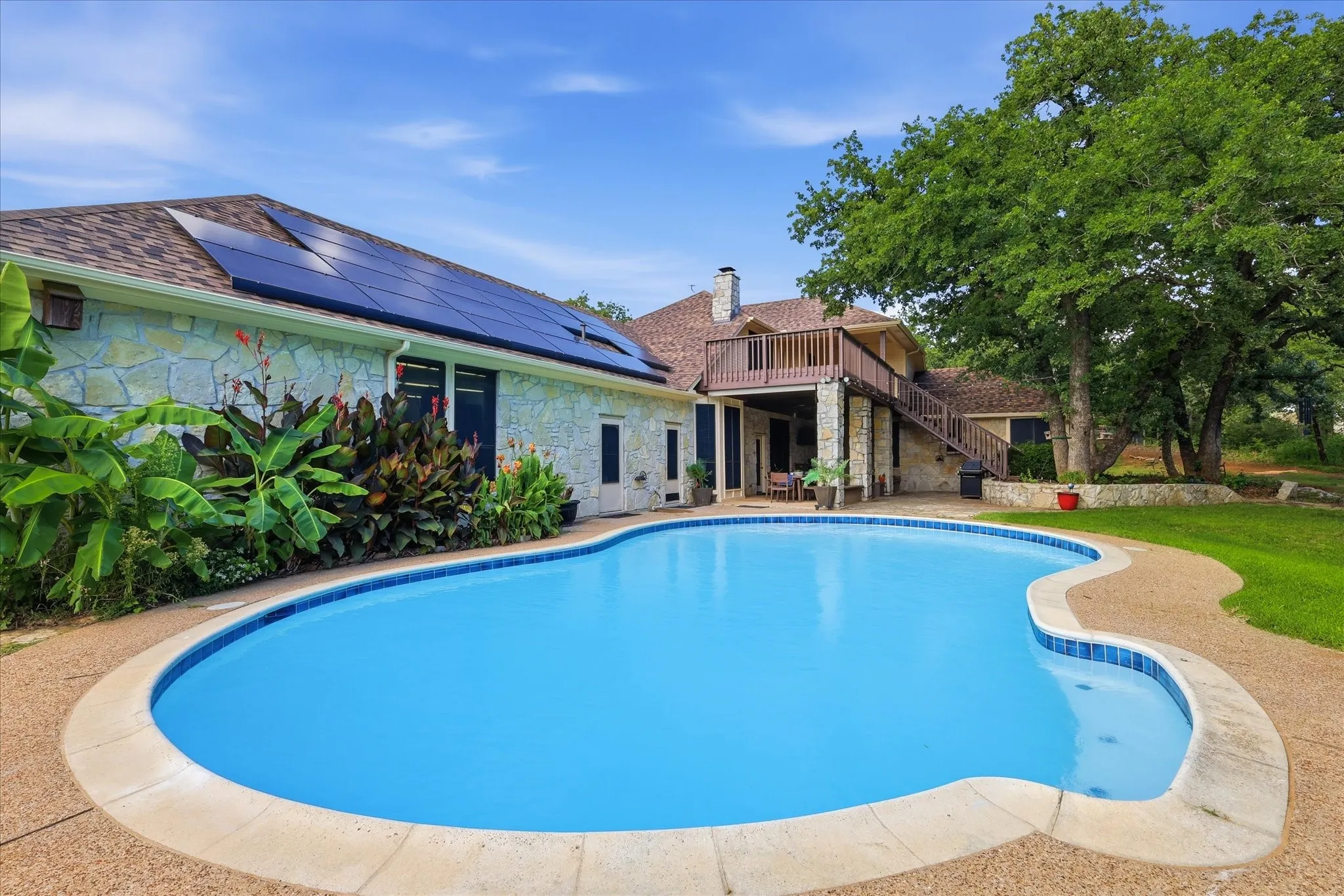 Freshly resurfaced sparkling swimming pool