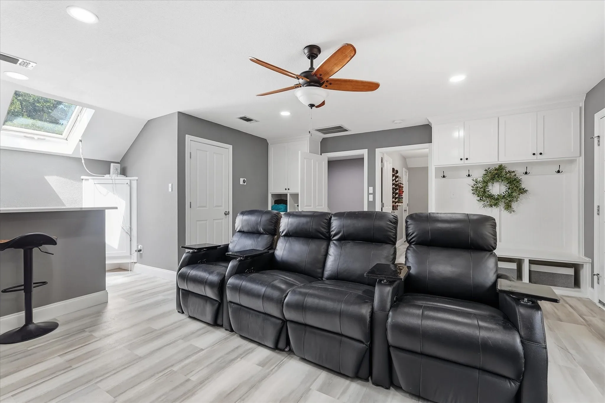 Upstairs living room with wet bar