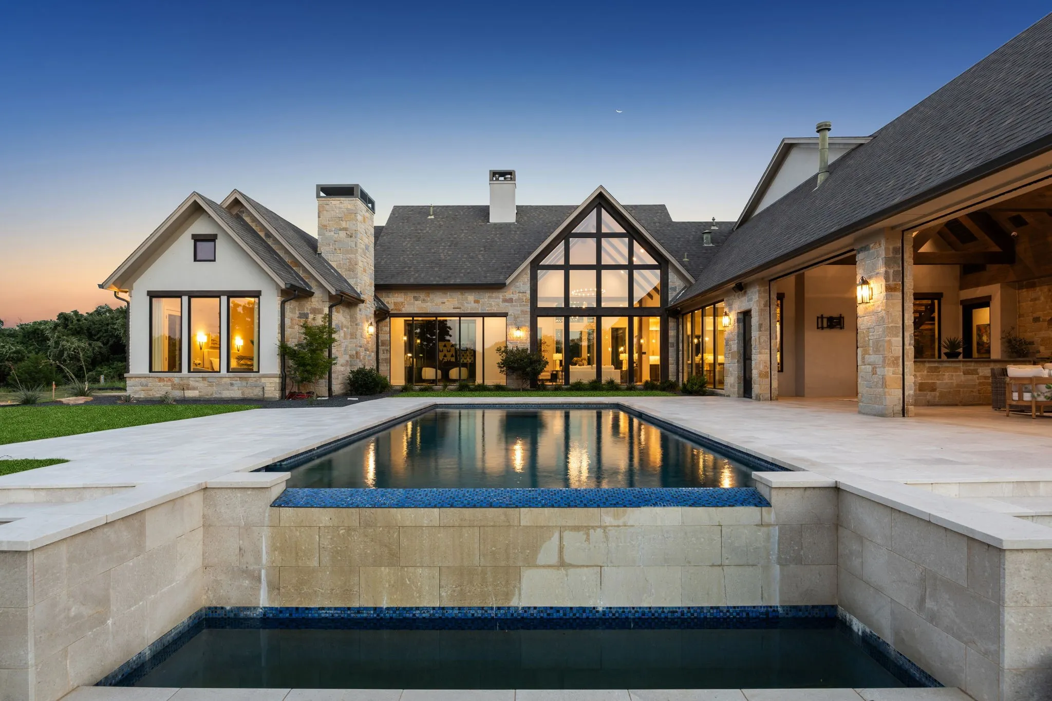 Infinity Edge Pool with stone decking