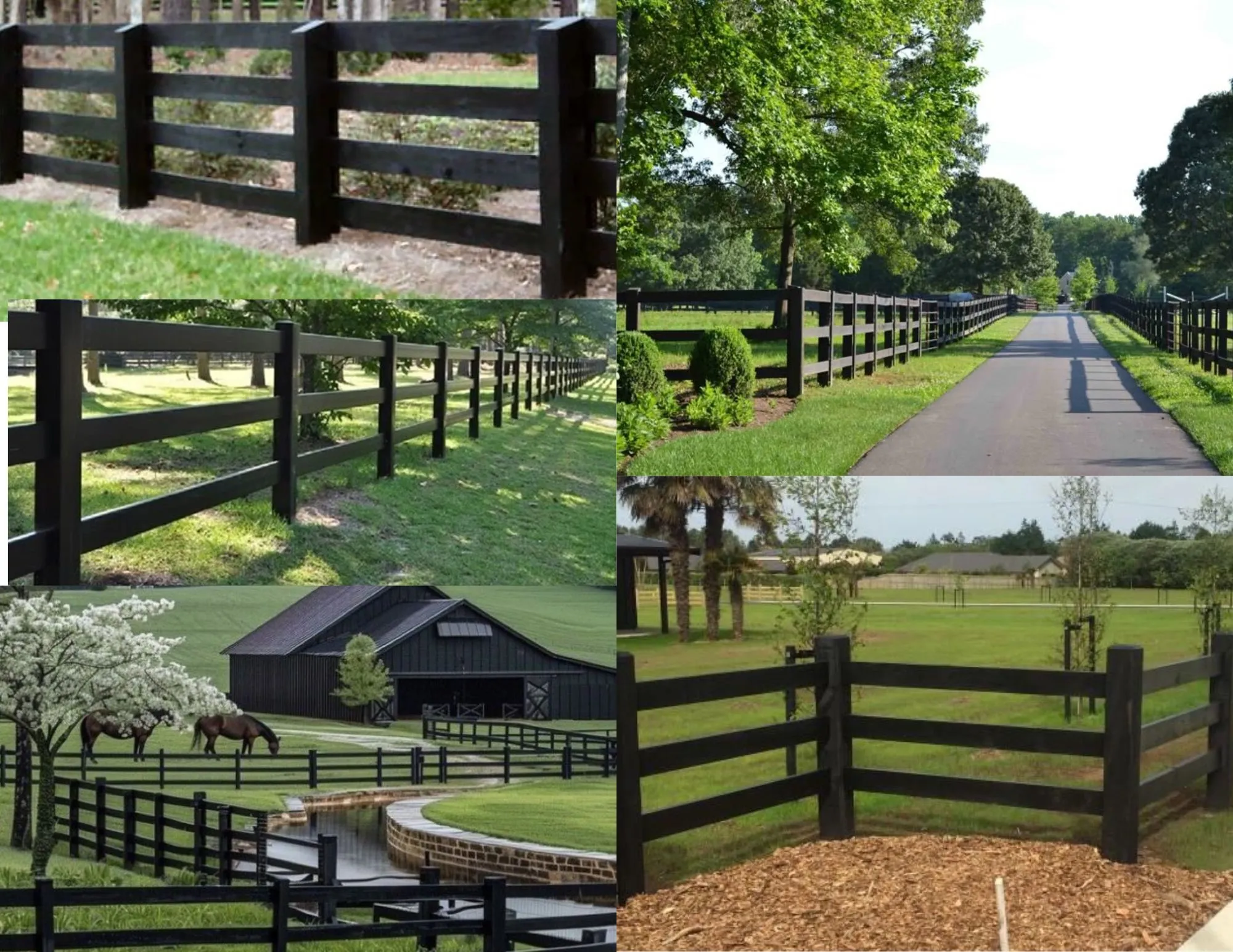 Inspiration pictures showing design of our black metal estate style fence to be installed inspired by neighborhoods in Nashville, TN
