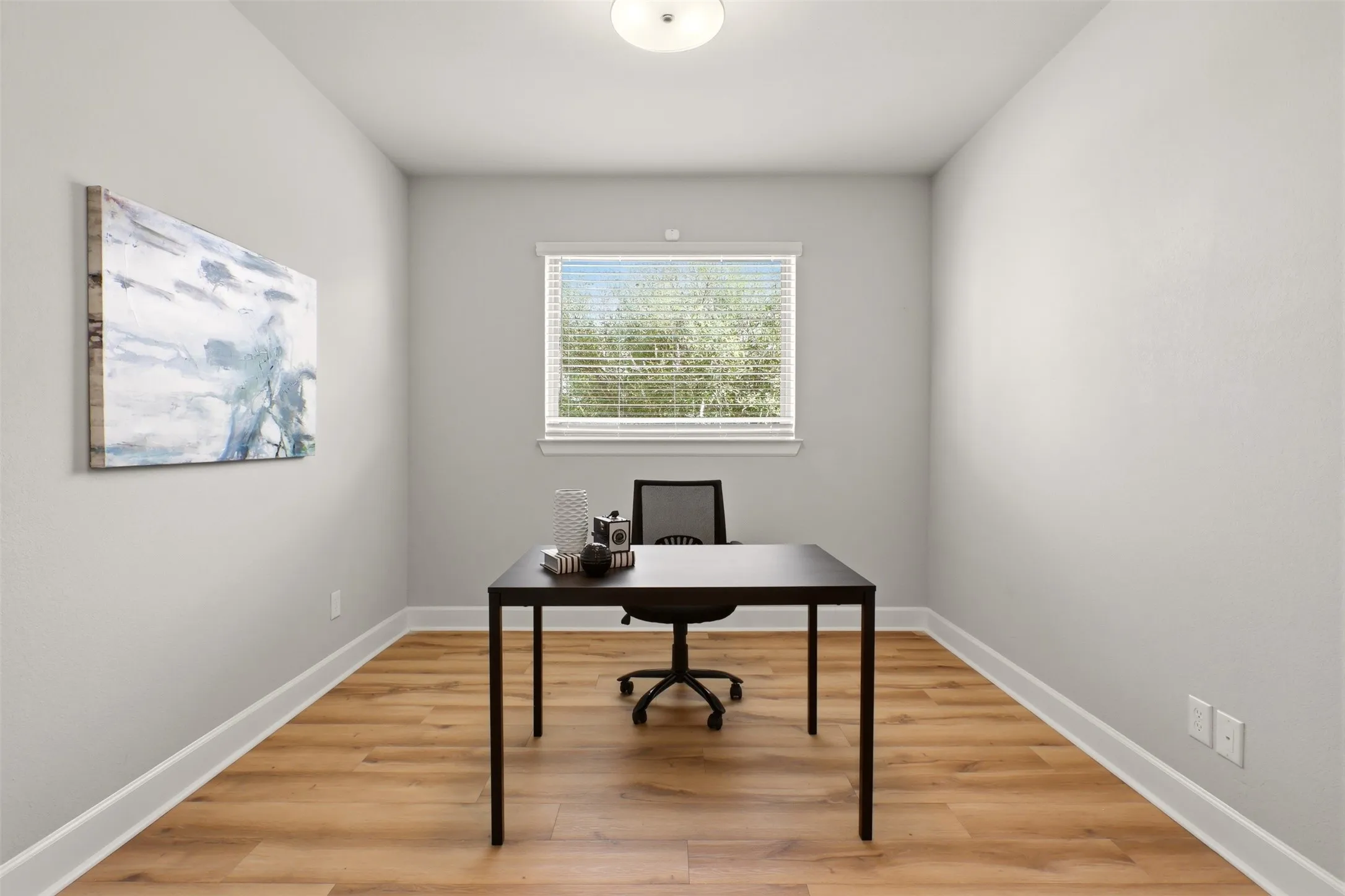 Downstairs study with french doors