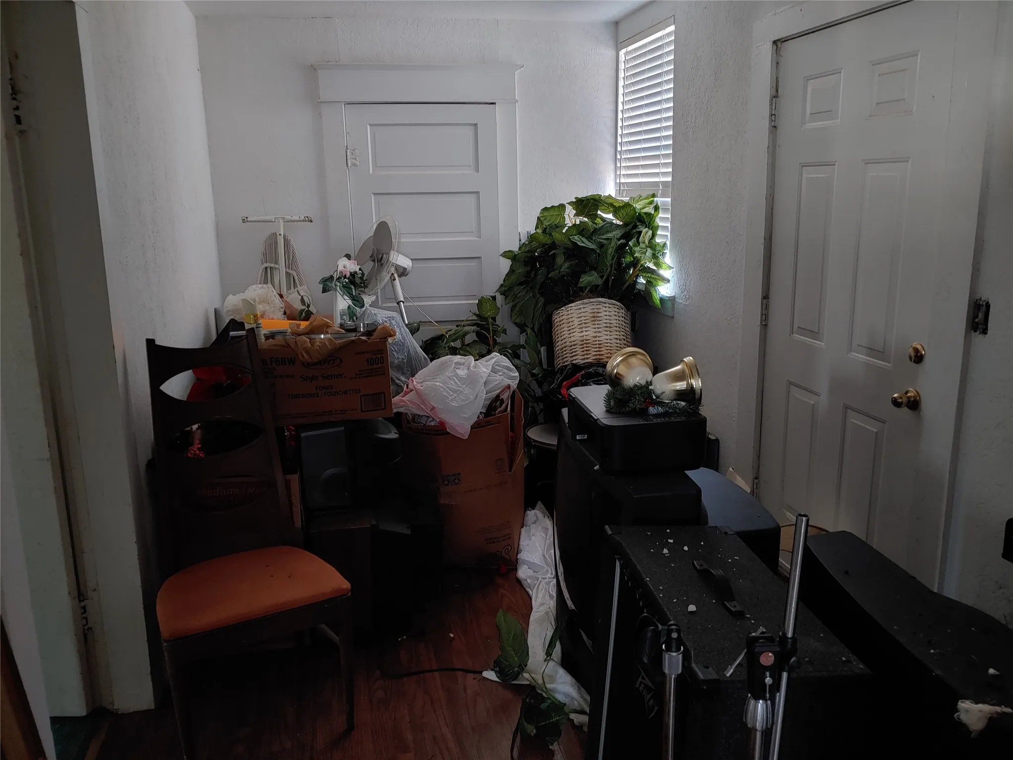 Washer and dryer area with storage