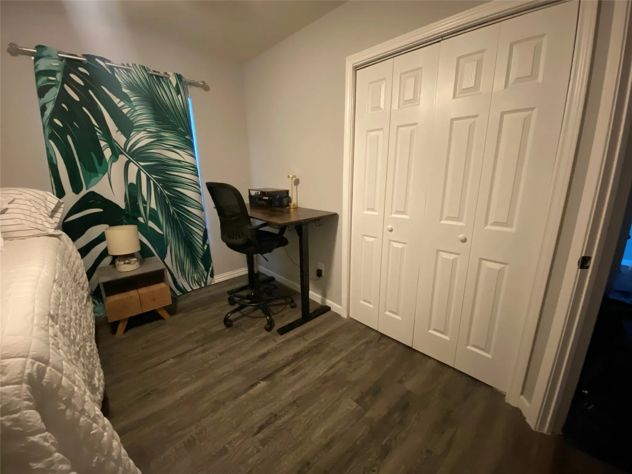 Guest bedroom has large closet