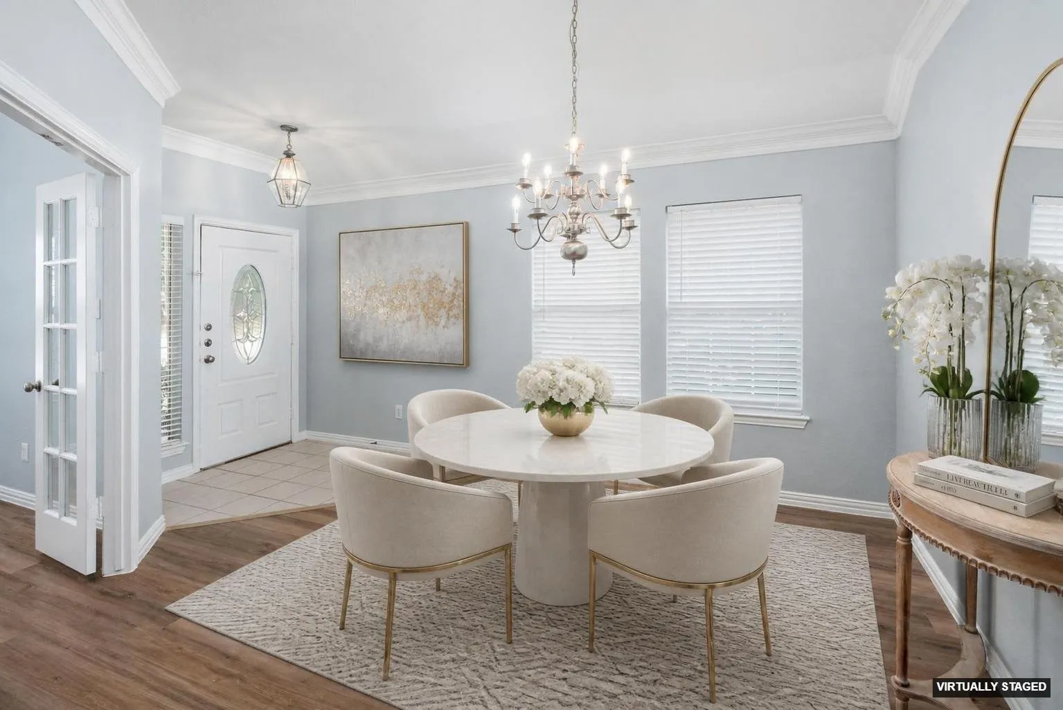 Entry Virtually Staged as Dining Room