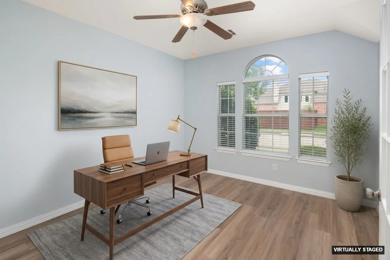 Virtually Staged Office-could also be playroom or media