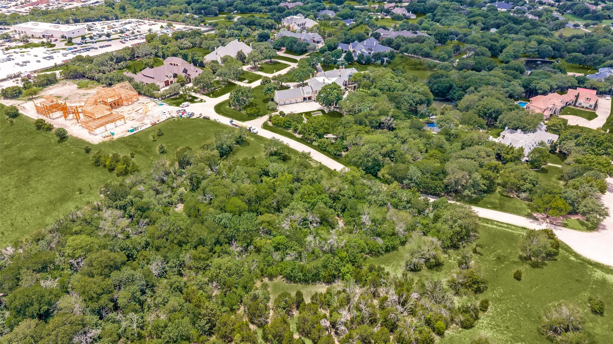 Expansive tree-lined property with a natural landscape