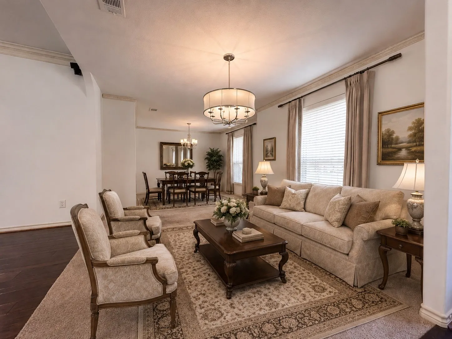 formal living and dining - virtually staged