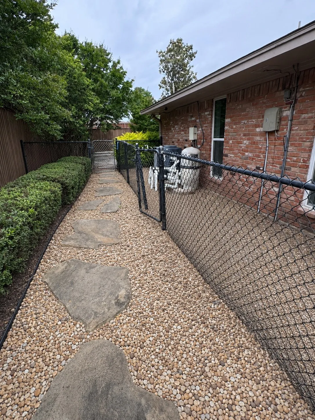 side of house where pool equipment is