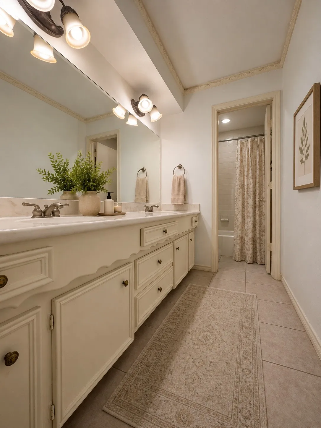 hall bathroom between 2nd and 3rd bedrooms - virtually staged