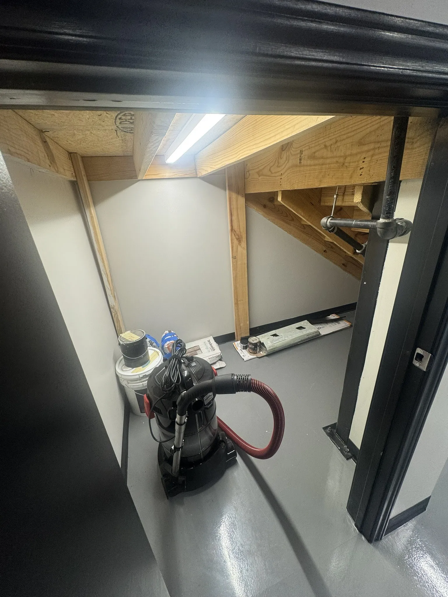 Storage under the stair.
