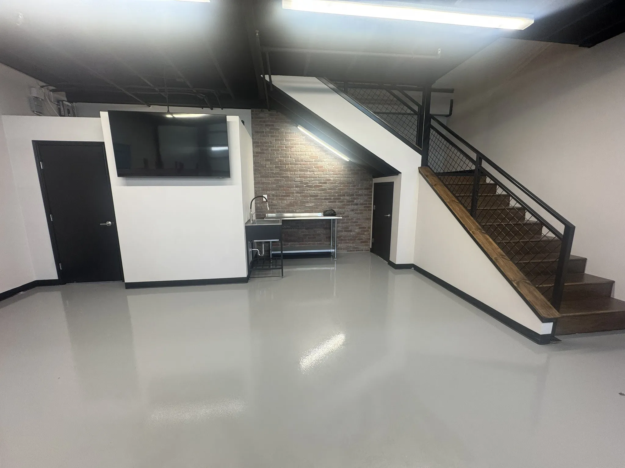 High sheen coating on concrete floor