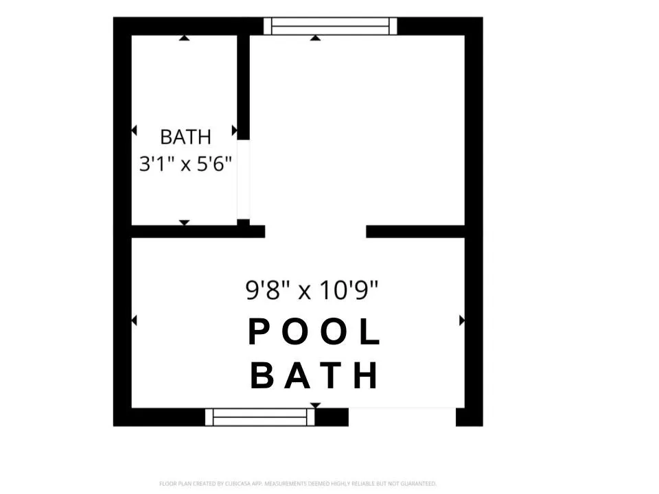 Patio entry Pool bath. For illustrative purposes only.