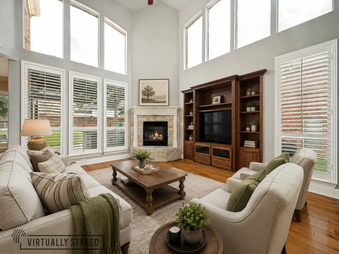  Virtually Staged Living Room