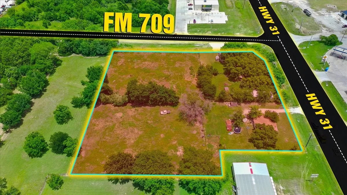 Expansive land parcel featuring direct frontage on FM 709 and Highway 31