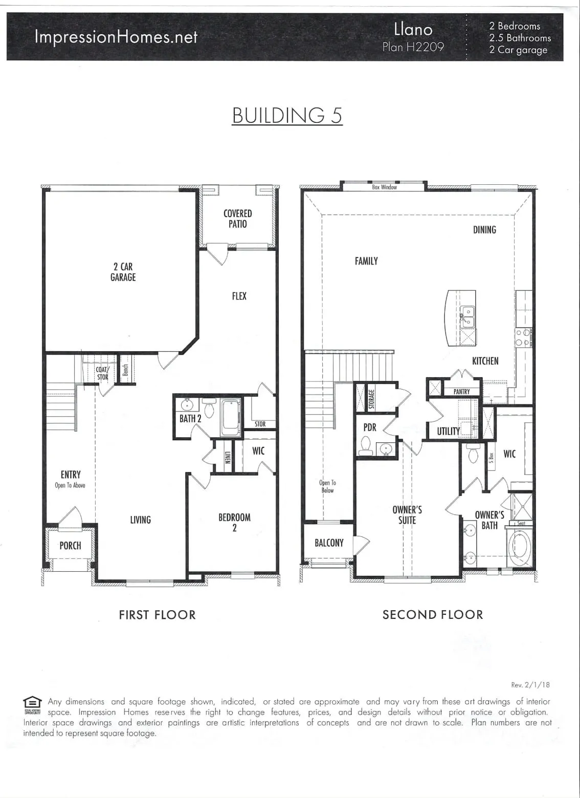 2 story floorplan has bedroom & full baths on each floor