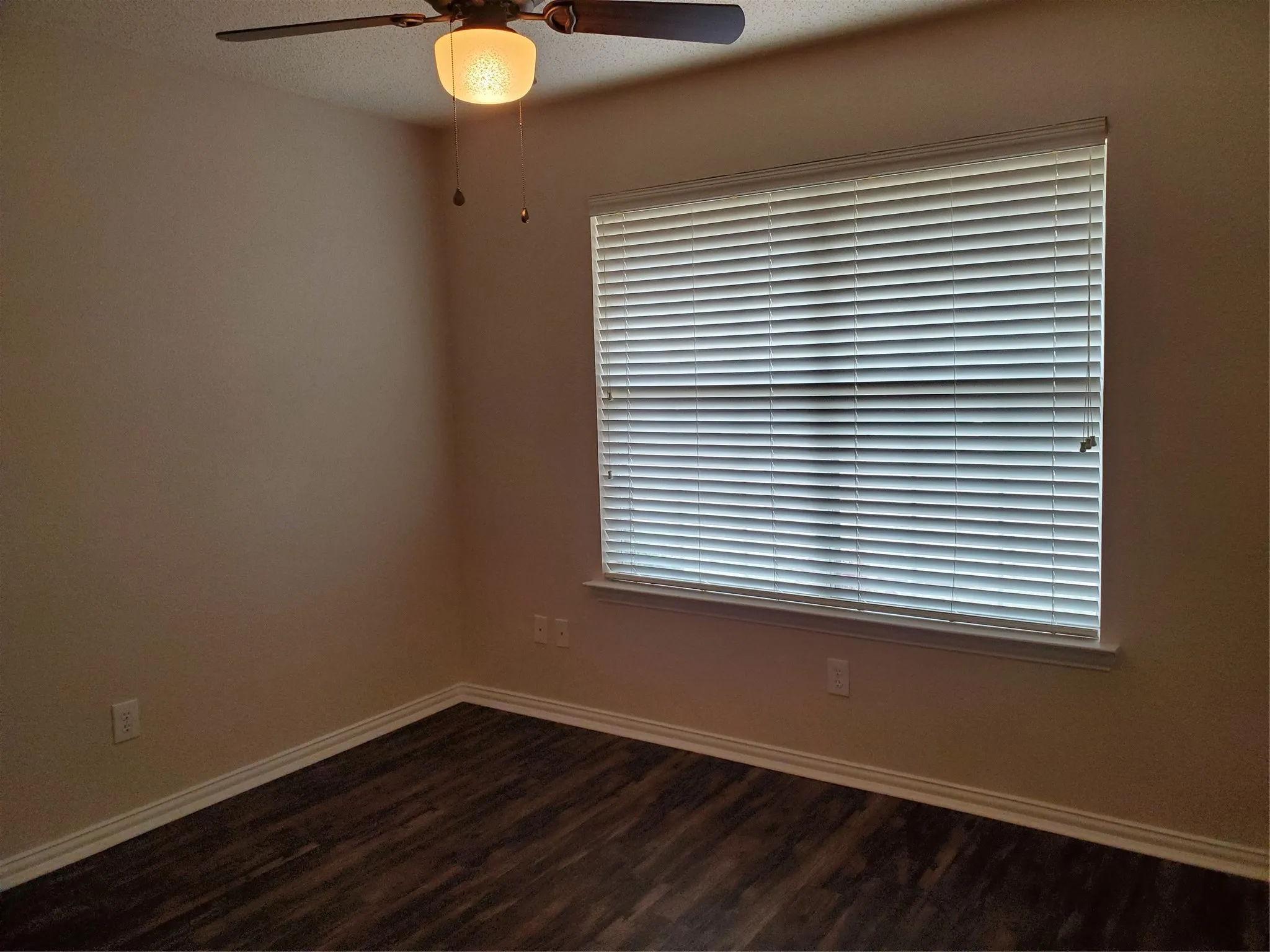 3rd bedroom.  Ceiling fan and all windows have blinds.