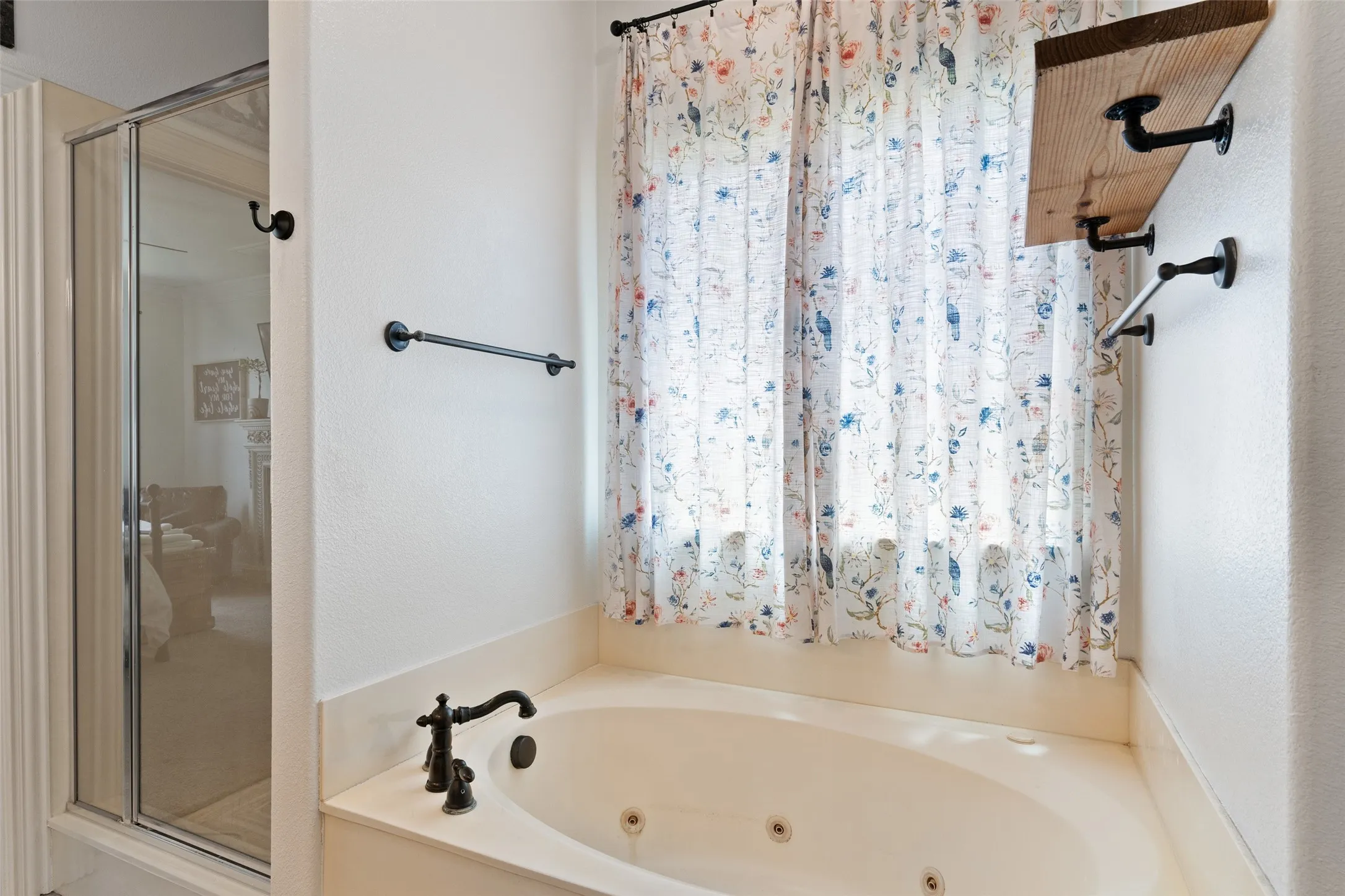 Separate tub and shower