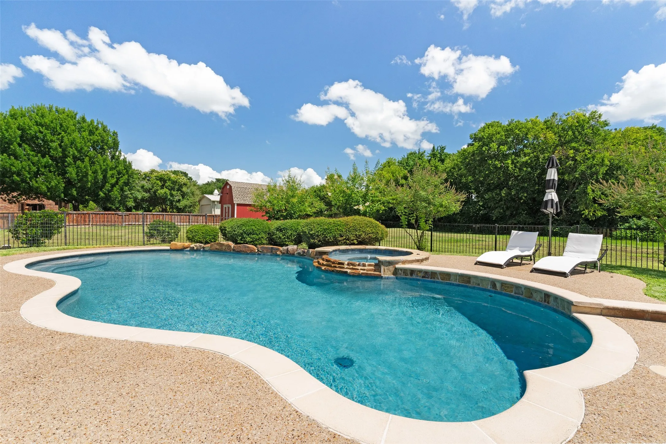 Inground heated pool and spa