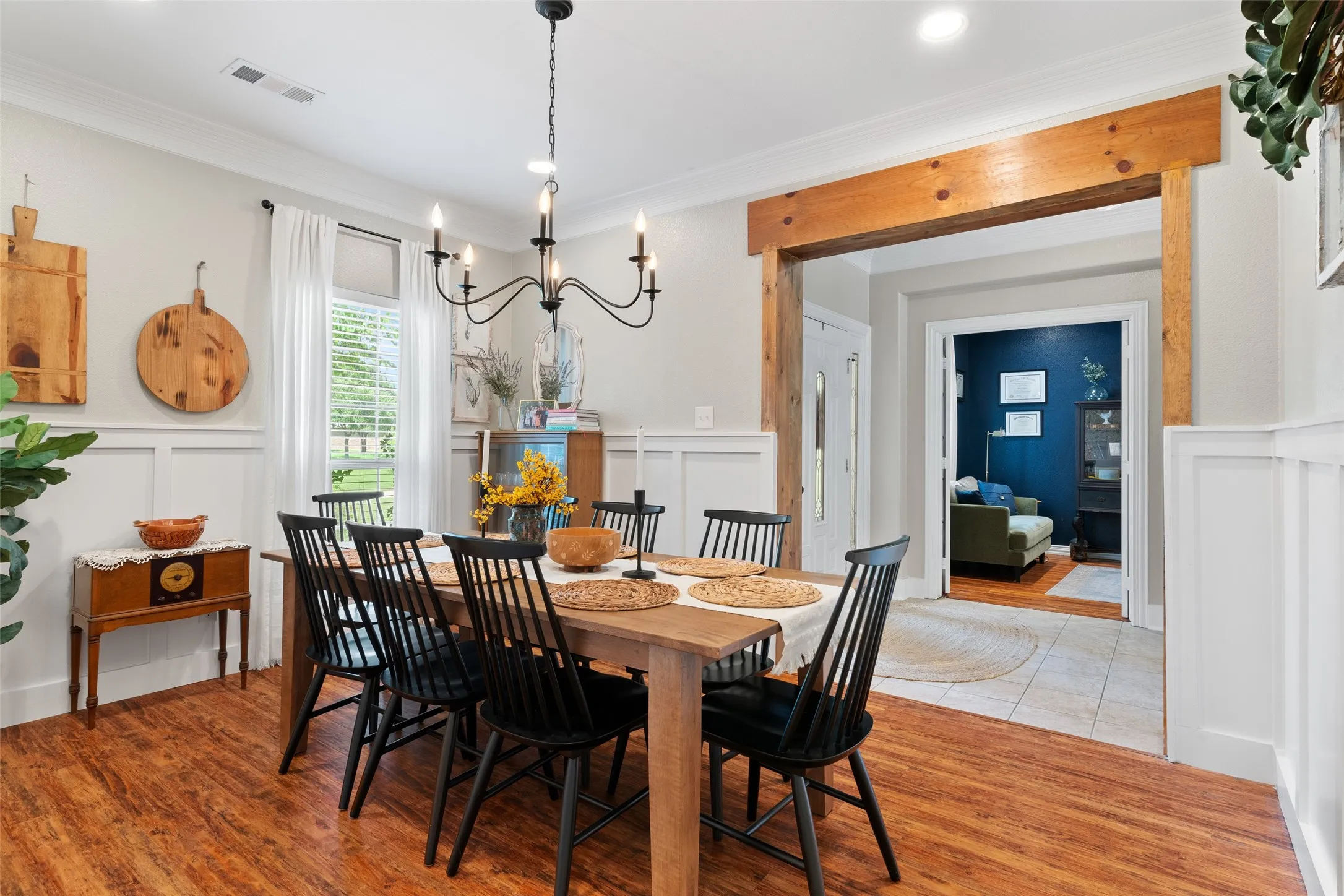 Formal Dining Room on one side, and Private Study w french doors on the other