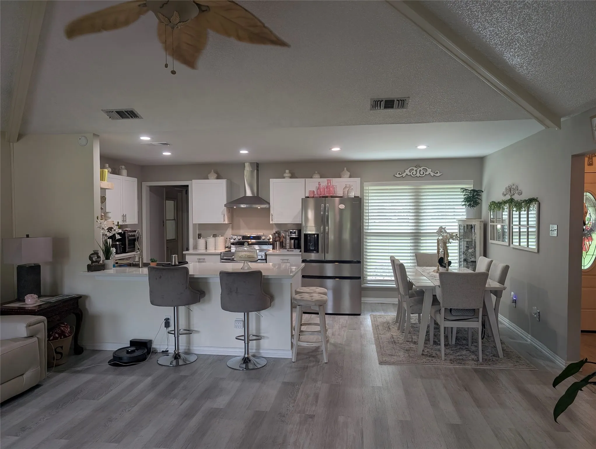 View of kitchen and dining space